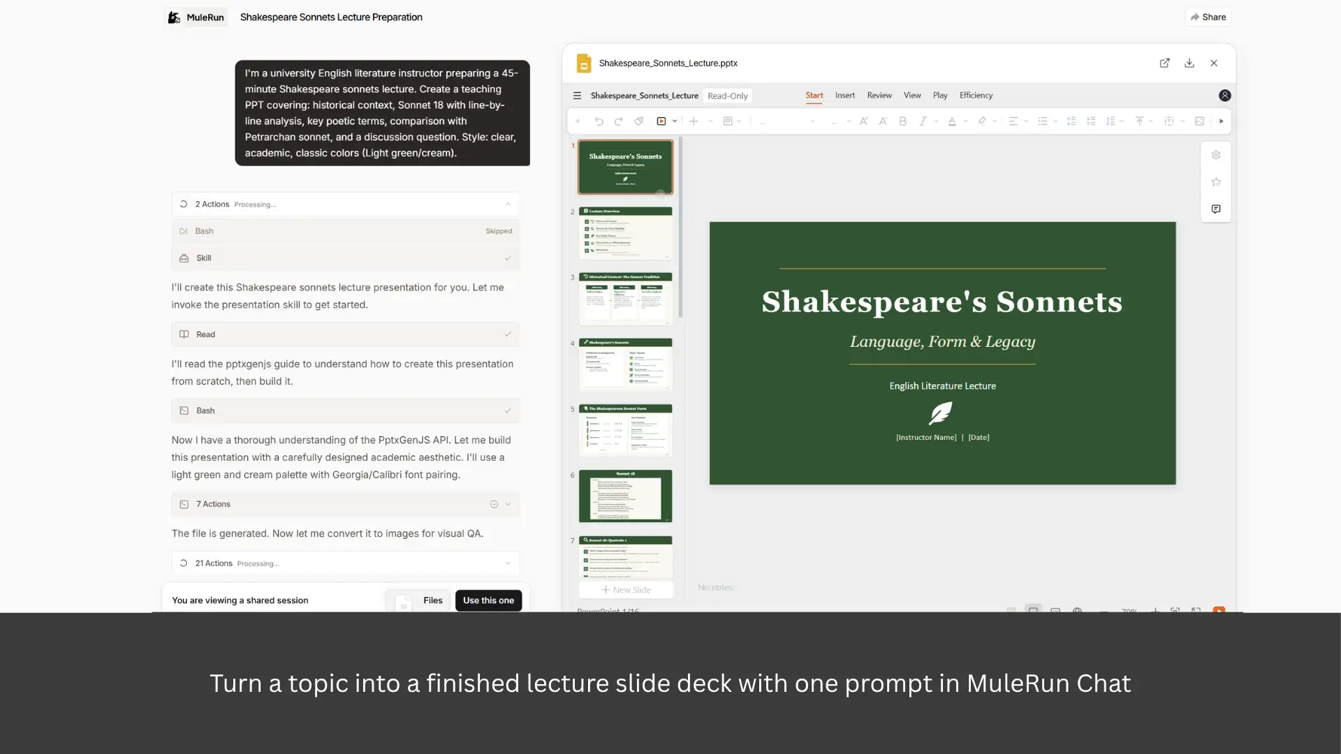 Academic lecture slide deck created with AI slide generator for teachers