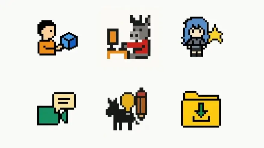 pixel designs, pixel art logos, character pixel/ pixel character maker